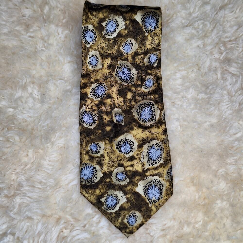 Mary McFadden Patterned Silk Tie EUC